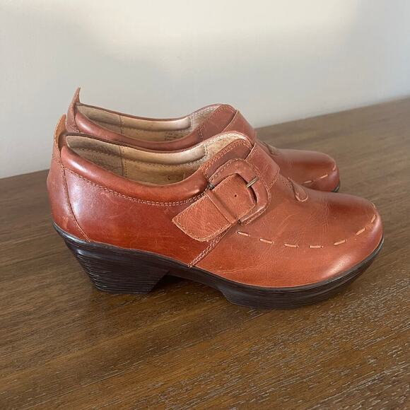 Sanita Professional Nicky Suze Brown Leather Clogs with Buckle- Size EU 38 US 7 - Picture 4 of 11